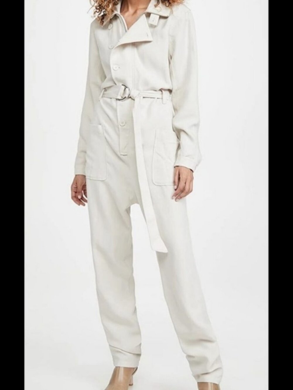 NWT$328 Munthe Suwa Denim Long Sleeve Drop-Crotch Belted Boho Jumpsuit 40 (10)